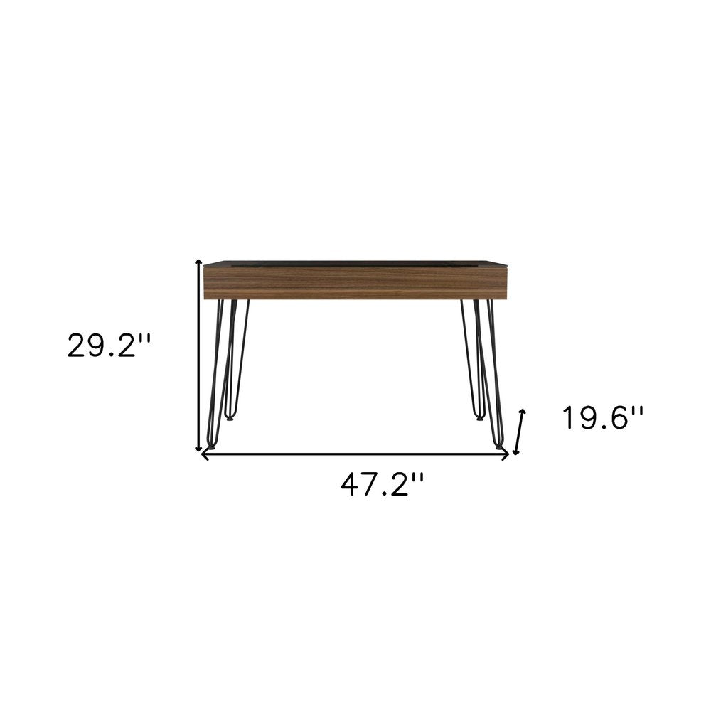 47" Brown and Black Computer Desk HomeRoots