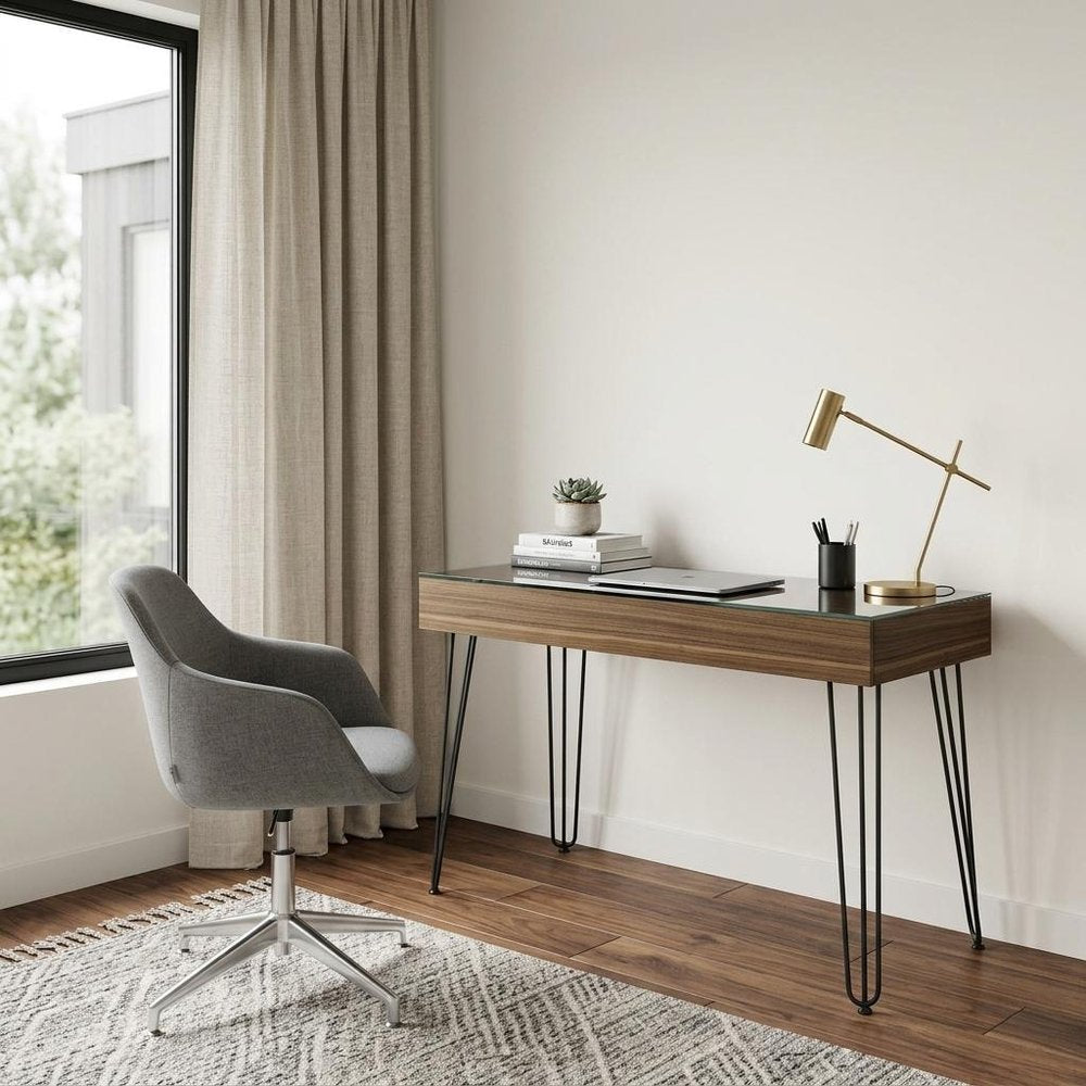 47" Brown and Black Computer Desk HomeRoots