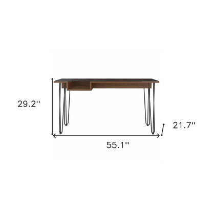 55" Brown and Black Computer Desk HomeRoots