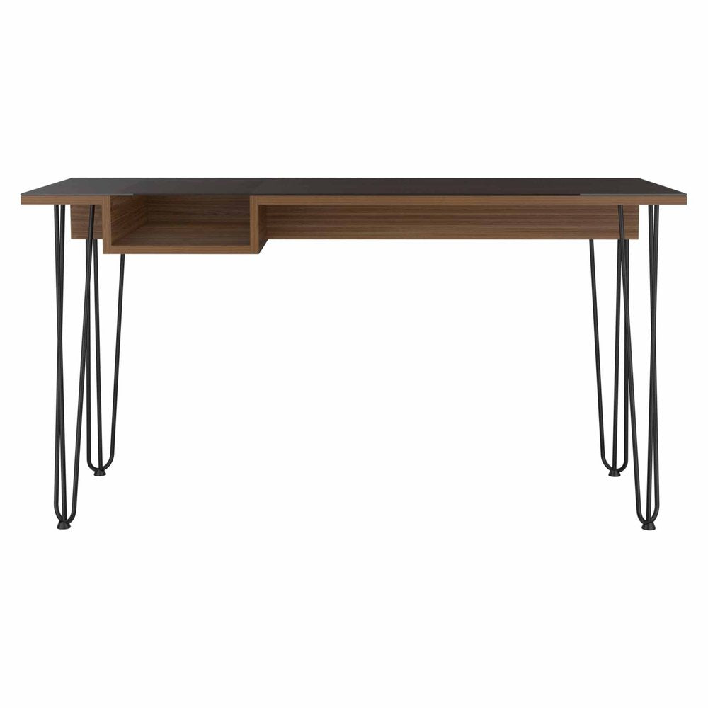 55" Brown and Black Computer Desk HomeRoots