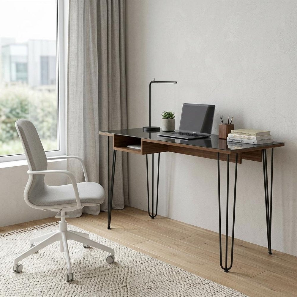55" Brown and Black Computer Desk HomeRoots