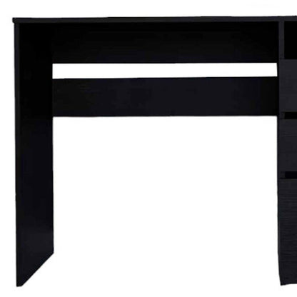 47" Black Computer Desk With Three Drawers HomeRoots