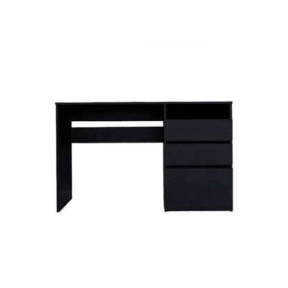 47" Black Computer Desk With Three Drawers HomeRoots