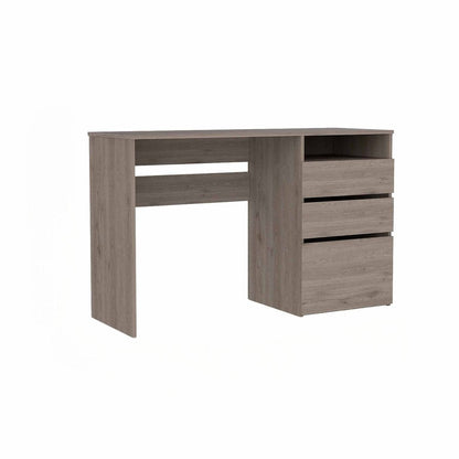 47" Light Gray Computer Desk With Three Drawers HomeRoots
