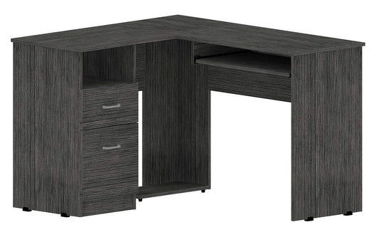47" Gray L Shape Computer Desk With Two Drawers HomeRoots