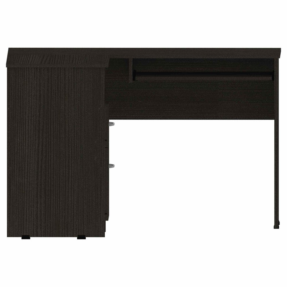 47" Black L Shape Computer Desk With Two Drawers HomeRoots