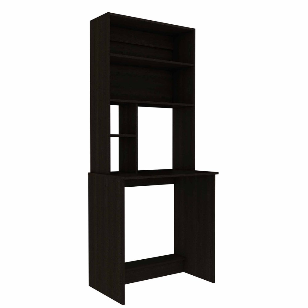 30" Black Computer Desk With Hutch HomeRoots