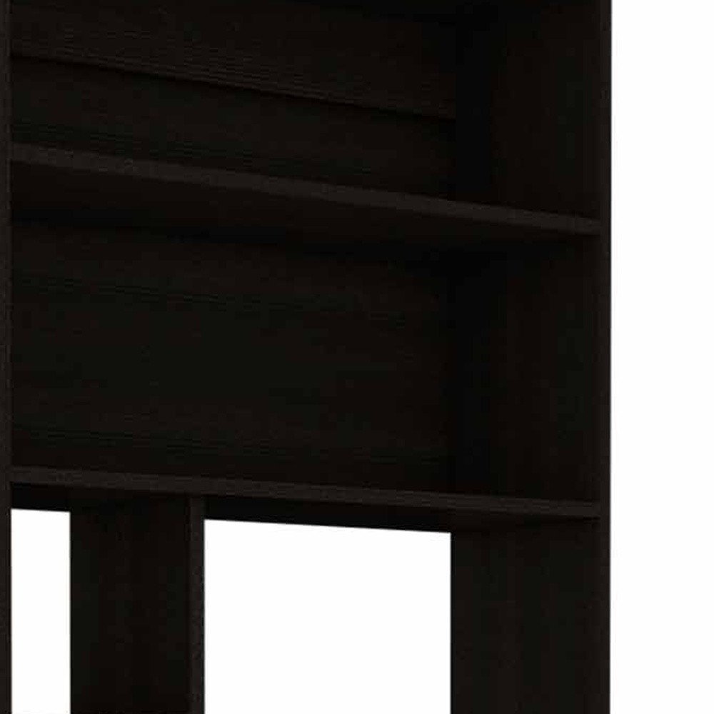 30" Black Computer Desk With Hutch — view 2