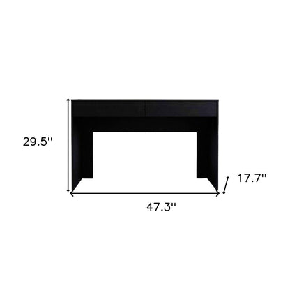 47" Black Computer Desk with Two Drawers HomeRoots