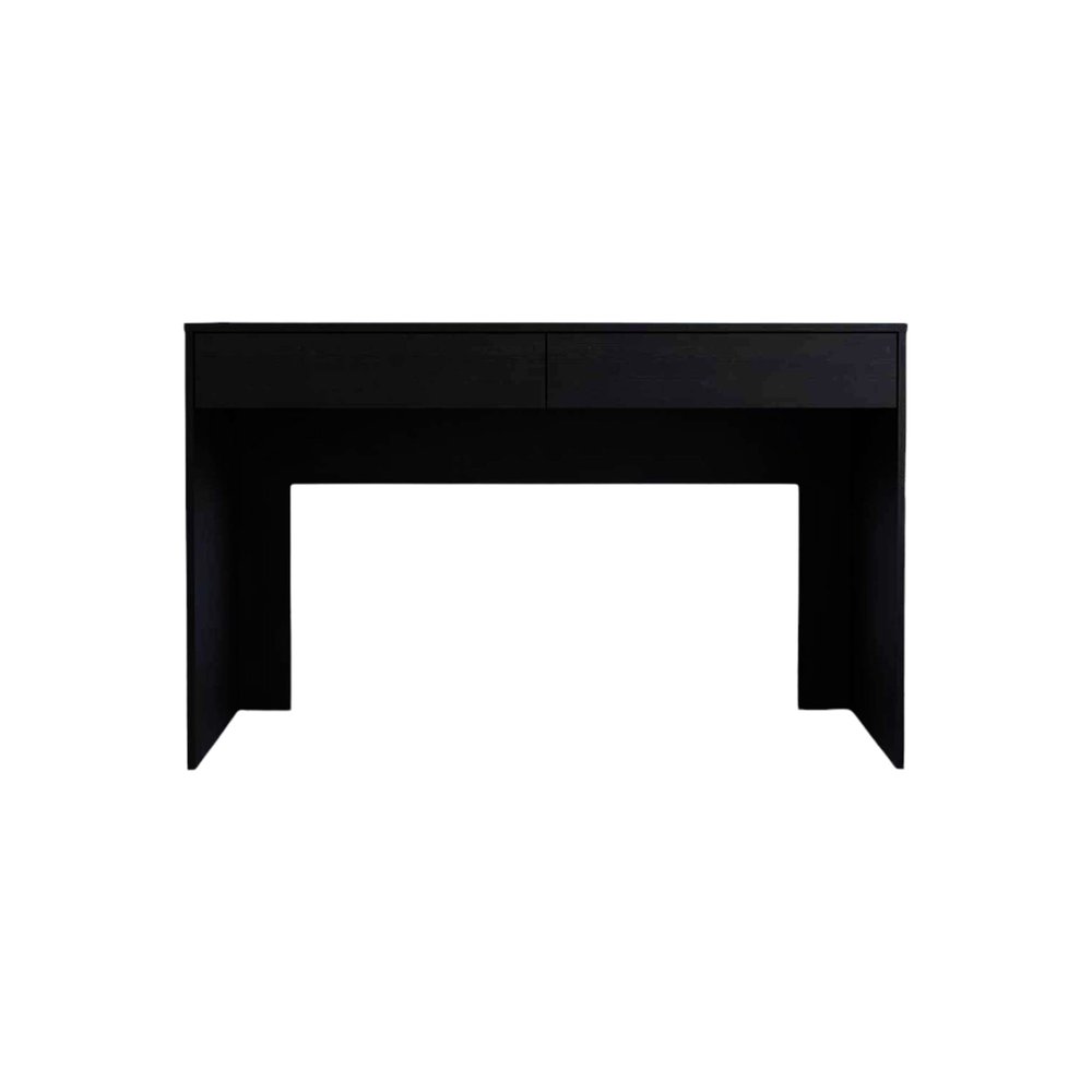 47" Black Computer Desk with Two Drawers HomeRoots