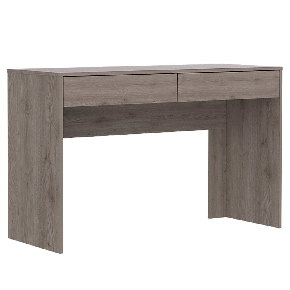 47" Light Gray Computer Desk With Two Drawers — view 1