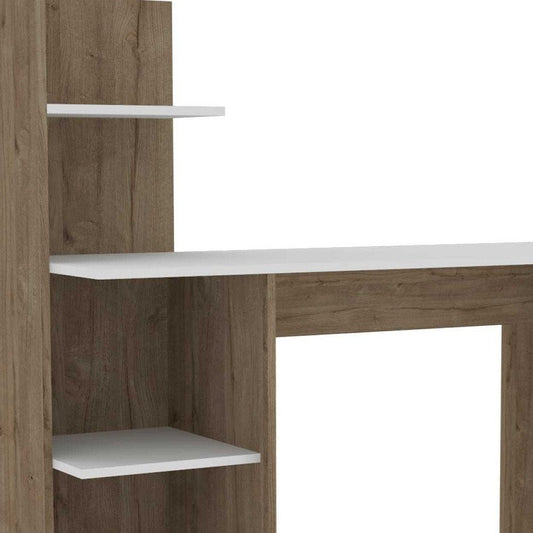 47" White and Brown Computer Desk HomeRoots