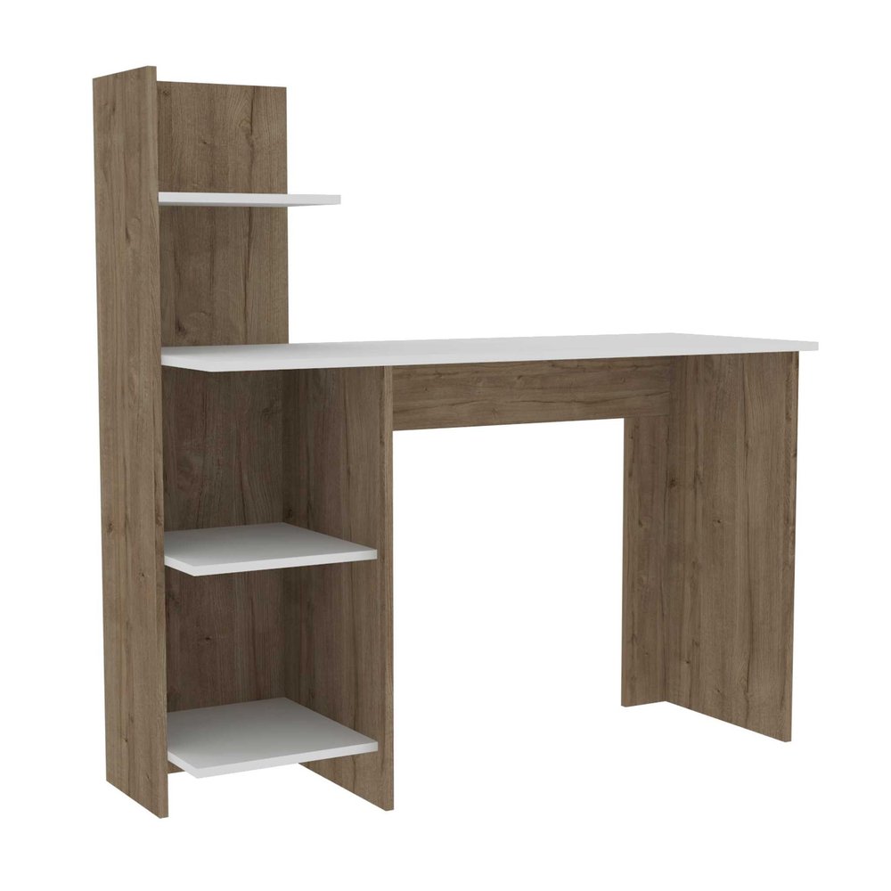47" White and Brown Computer Desk HomeRoots