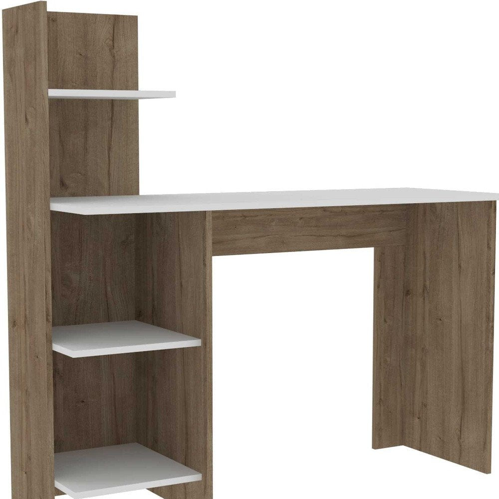 47" White and Brown Computer Desk HomeRoots