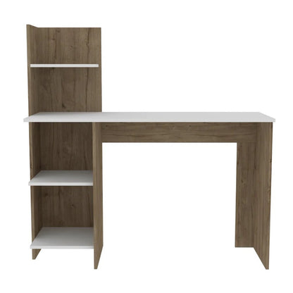 47" White and Brown Computer Desk HomeRoots