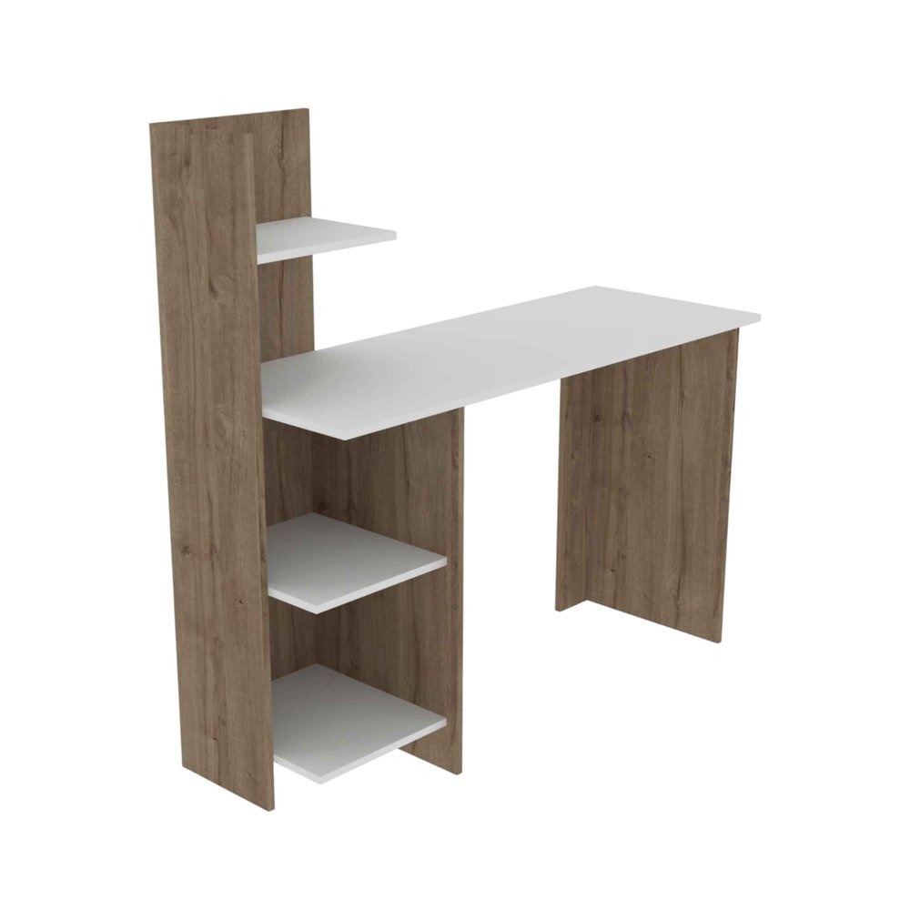 47" White and Brown Computer Desk HomeRoots