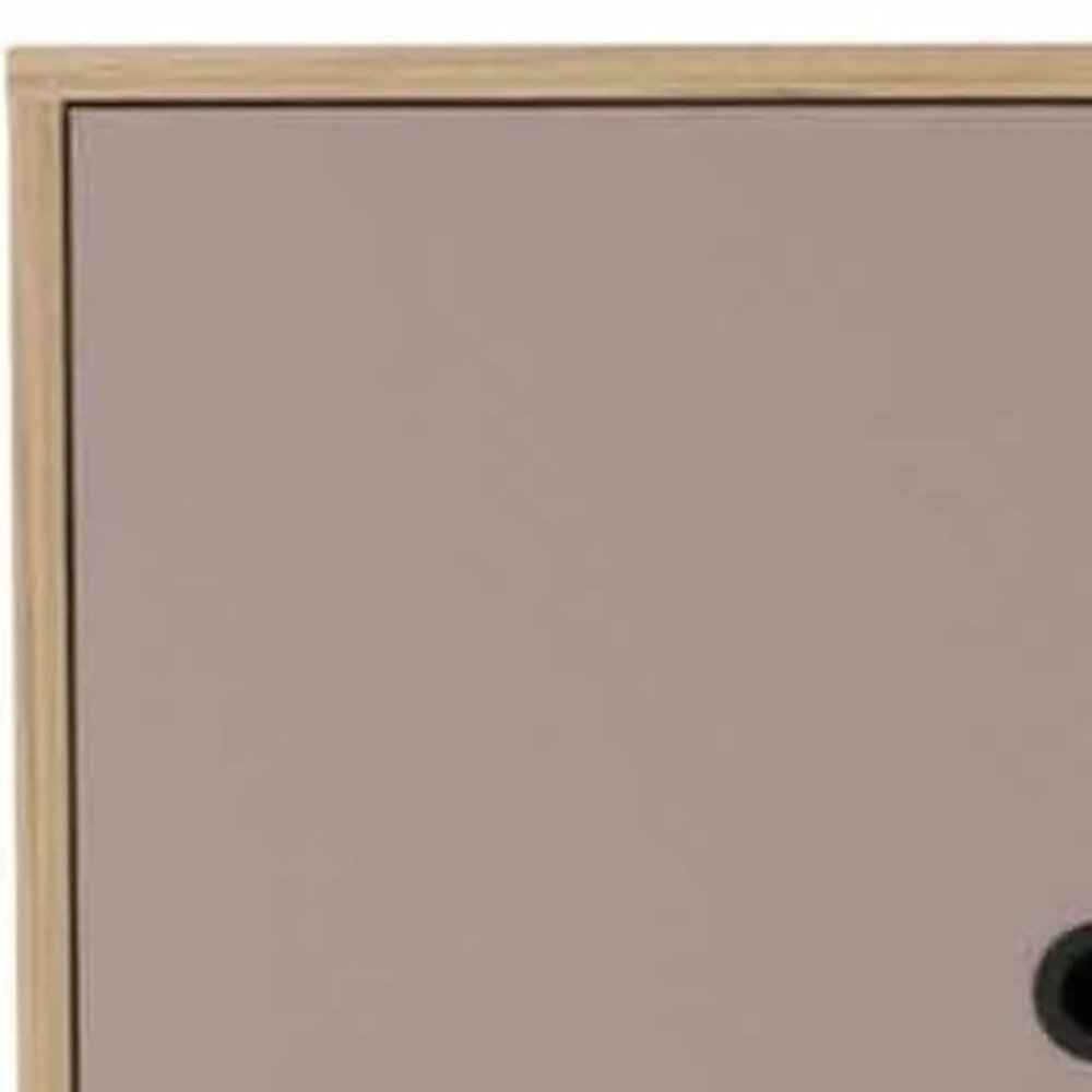 39" Taupe Computer Desk With Two Cabinets Two Drawers HomeRoots