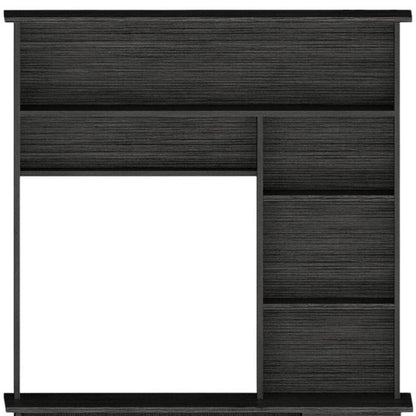 43" Gray Computer Desk With Hutch HomeRoots