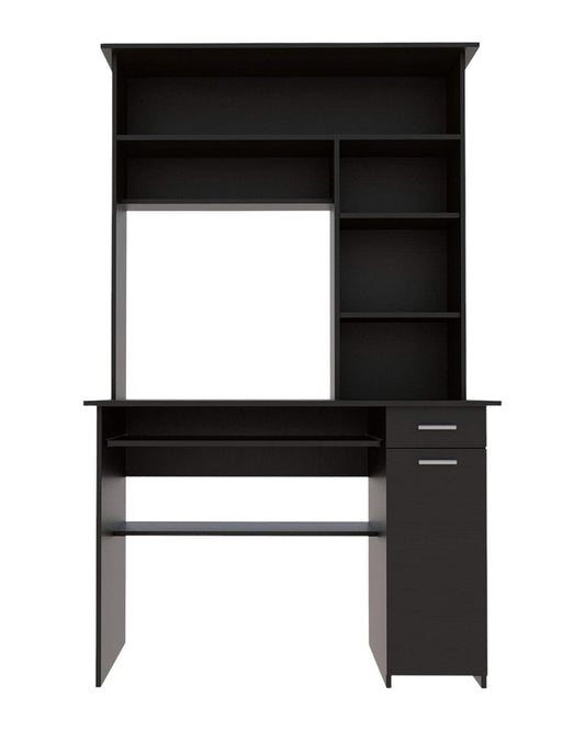 43" Black Computer Desk With Hutch HomeRoots
