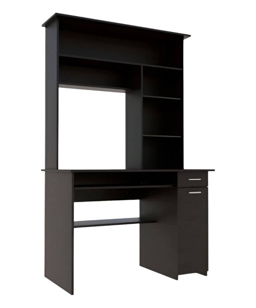 43" Black Computer Desk With Hutch HomeRoots