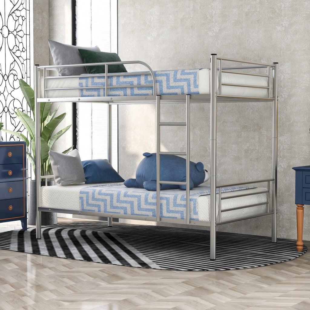 Silver Twin Over Twin Separable Bunk Bed - FurniFindUSA