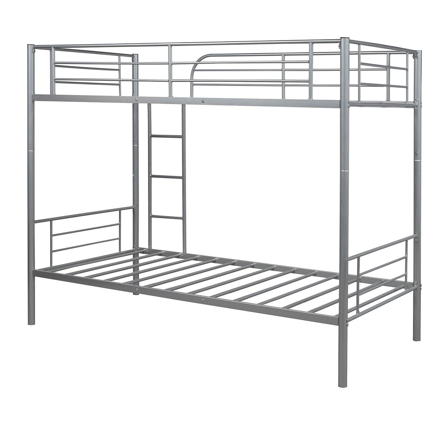 Silver Twin Over Twin Separable Bunk Bed - FurniFindUSA