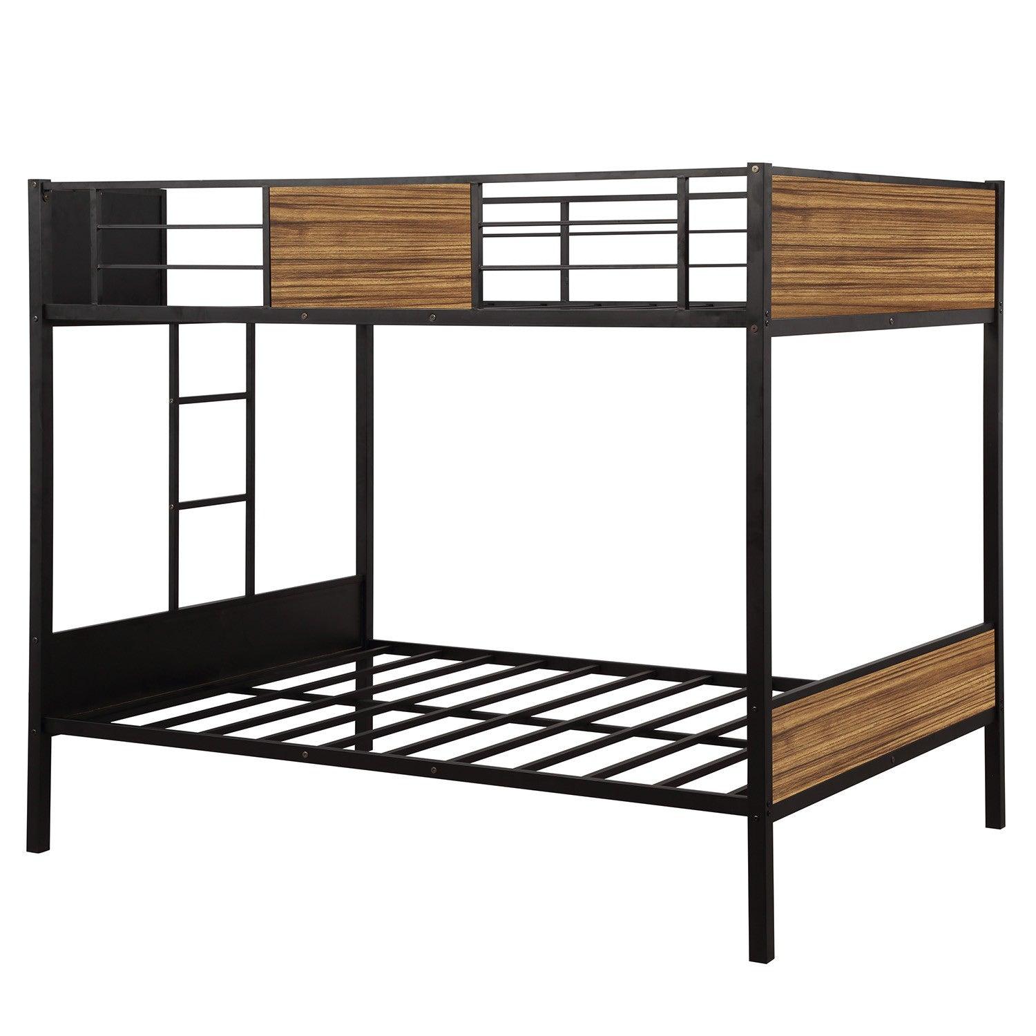 Black Brown Full Over Full Bunk Bed - FurniFindUSA