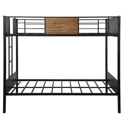 Black Brown Full Over Full Bunk Bed - FurniFindUSA