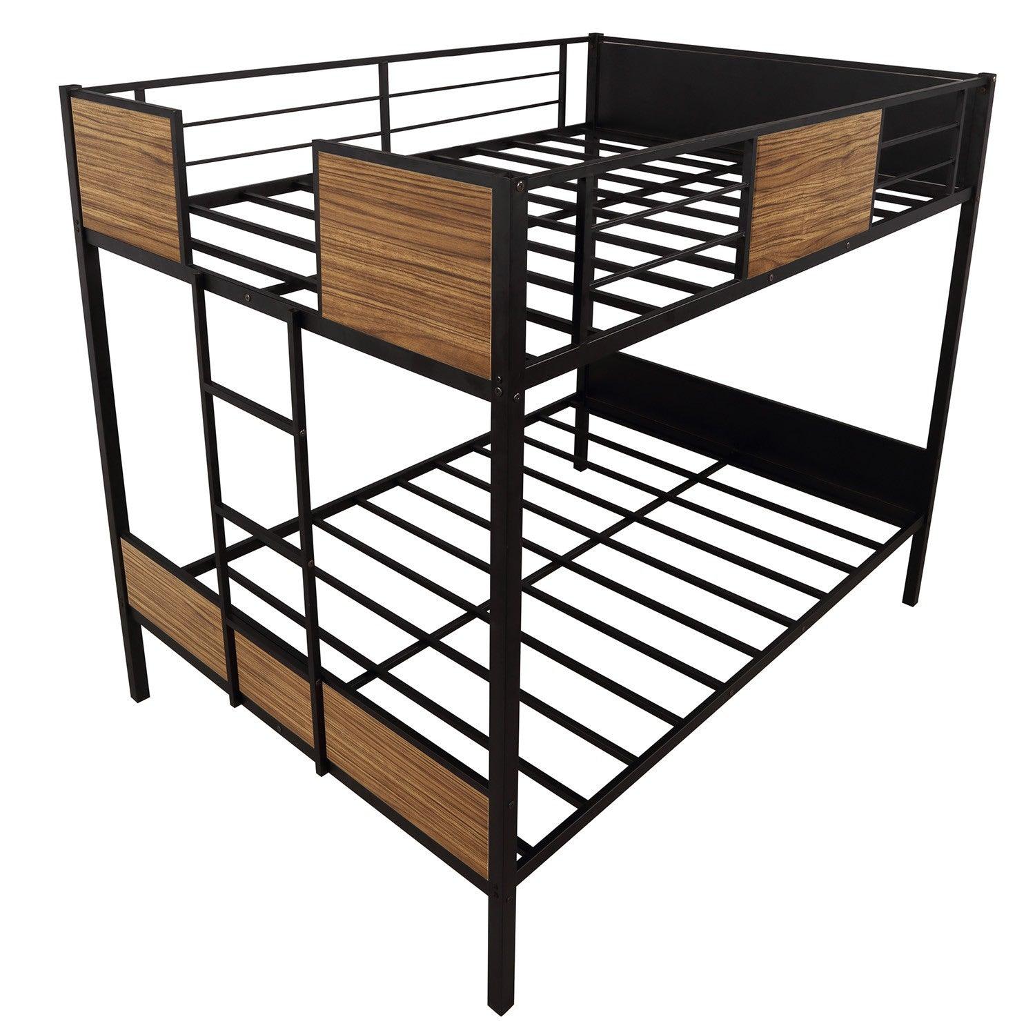 Black Brown Full Over Full Bunk Bed - FurniFindUSA