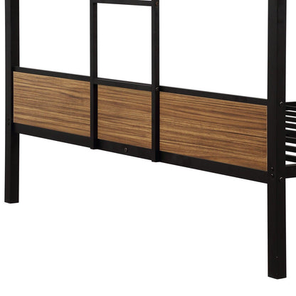 Black Brown Full Over Full Bunk Bed - FurniFindUSA