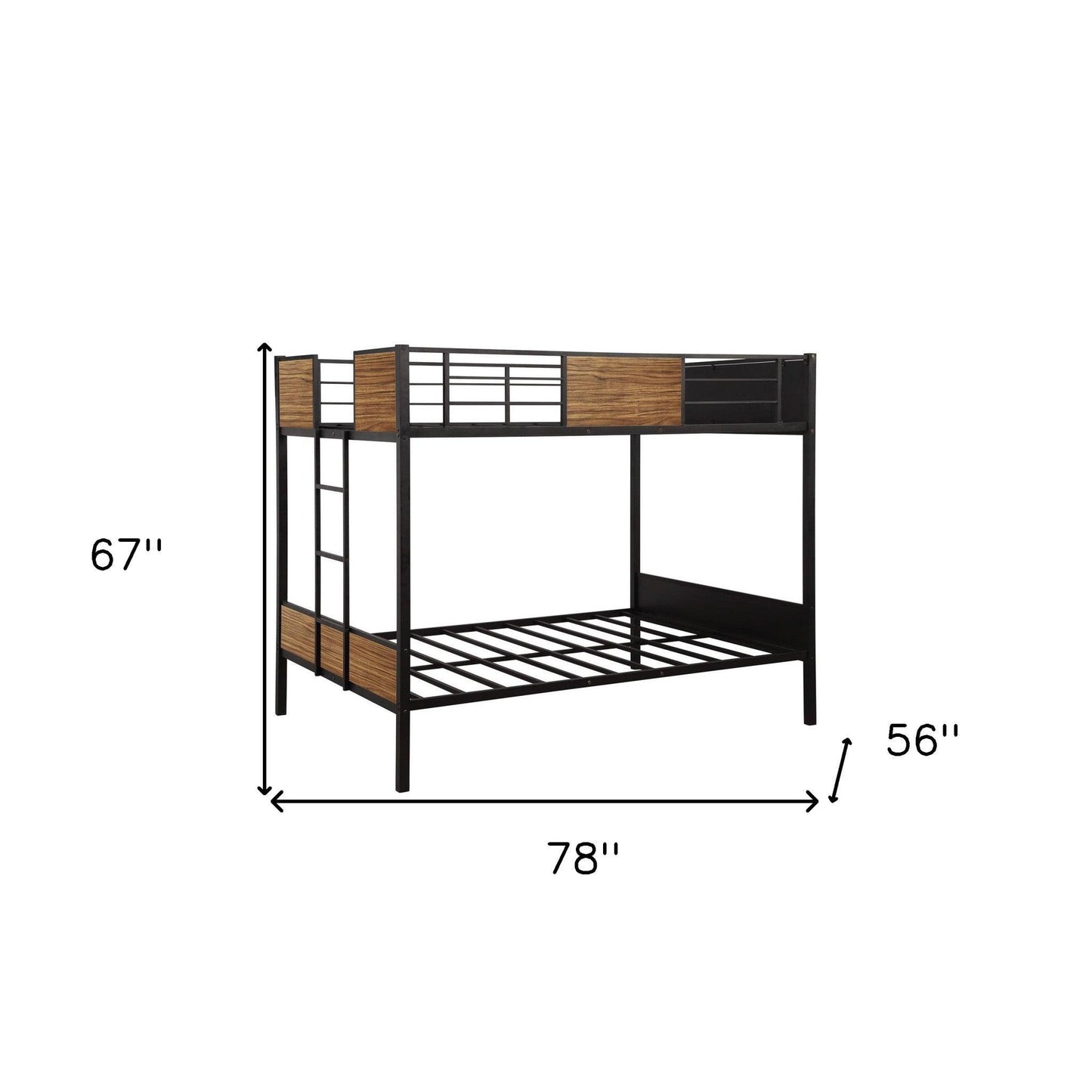 Black Brown Full Over Full Bunk Bed - FurniFindUSA