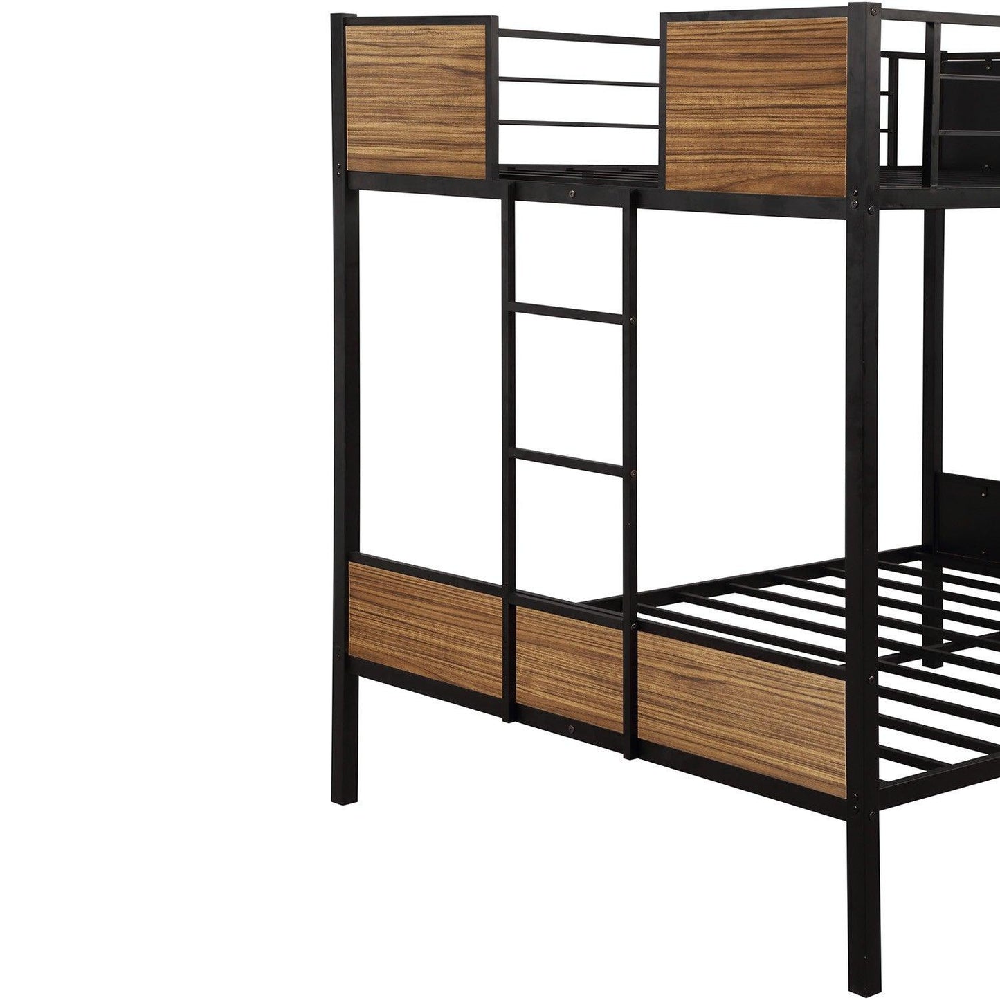 Black Brown Full Over Full Bunk Bed - FurniFindUSA