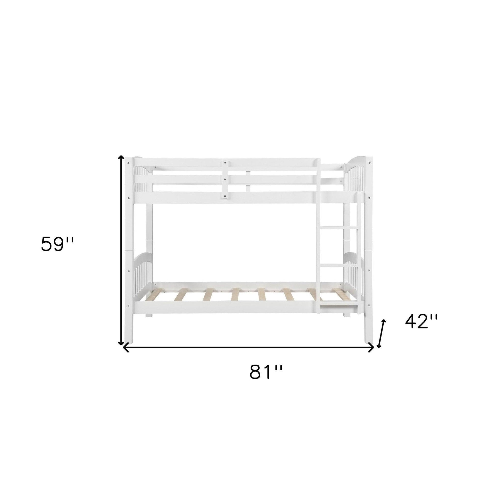 White Twin Over Twin Bunk Bed - FurniFindUSA