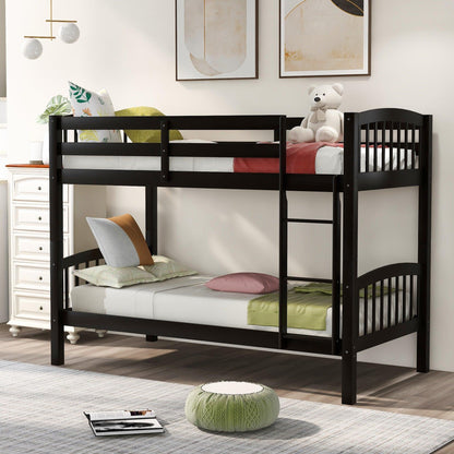 Brown Twin Over Twin Bunk Bed - FurniFindUSA