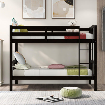 Brown Twin Over Twin Bunk Bed - FurniFindUSA