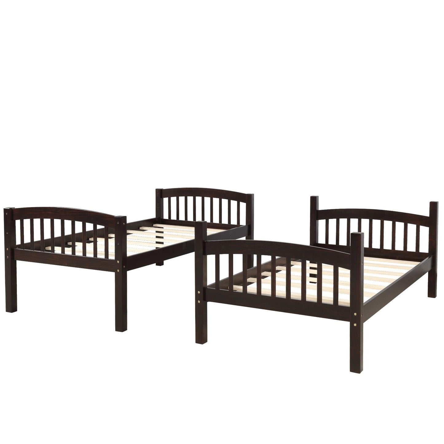 Brown Twin Over Twin Bunk Bed - FurniFindUSA