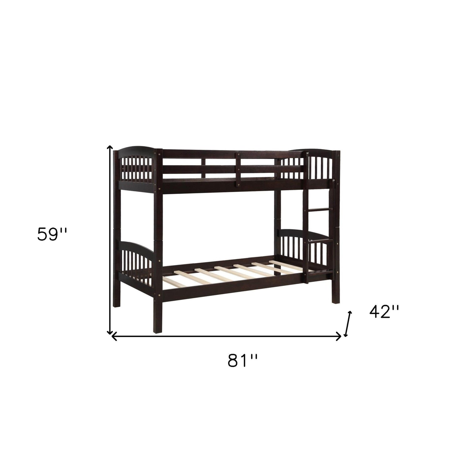 Brown Twin Over Twin Bunk Bed - FurniFindUSA