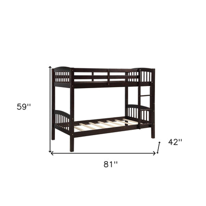 Brown Twin Over Twin Bunk Bed - FurniFindUSA