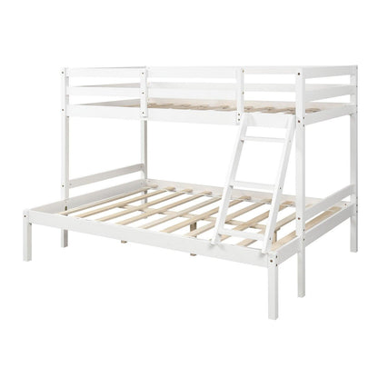 White Twin Size Full Size Bunk Bed - FurniFindUSA