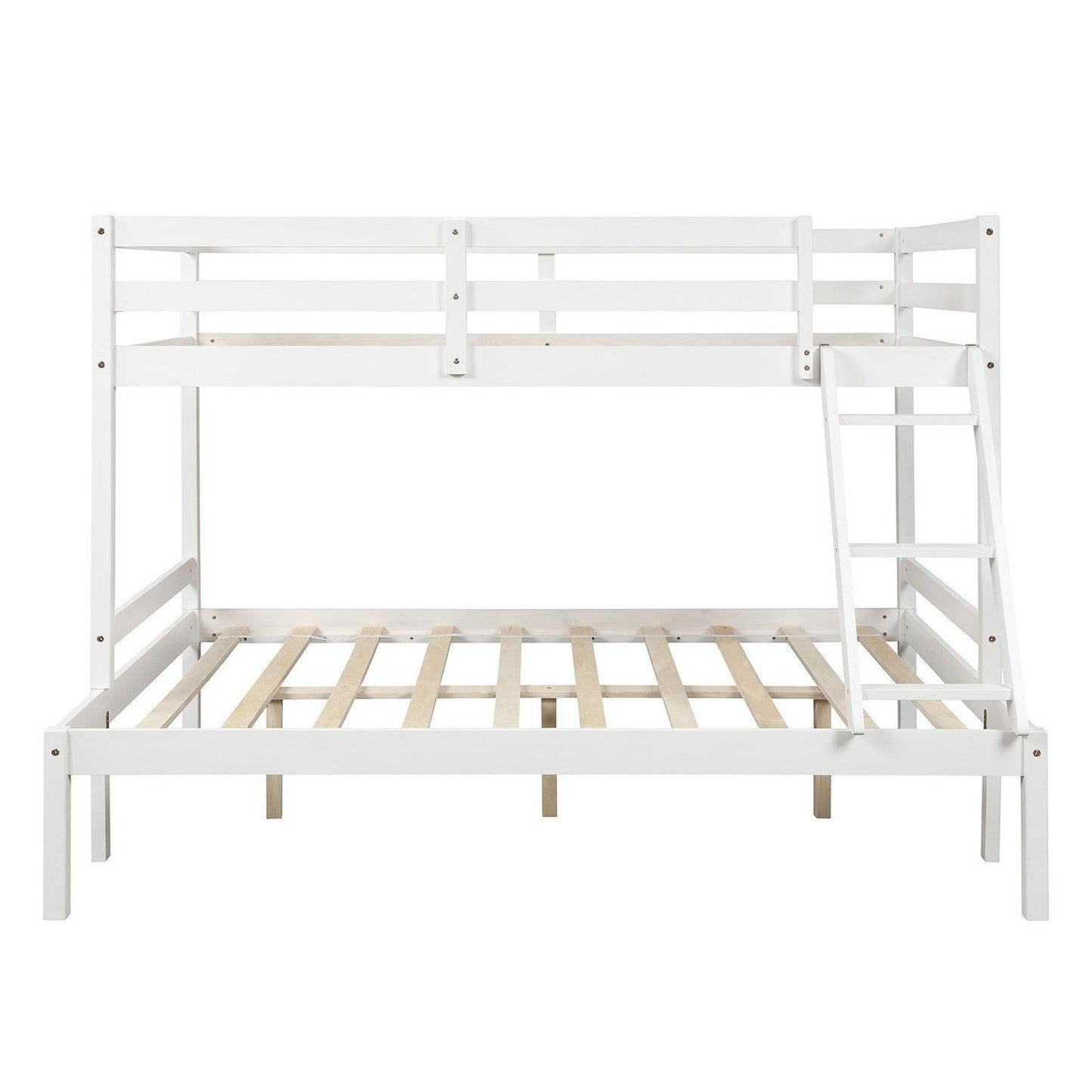 White Twin Size Full Size Bunk Bed - FurniFindUSA