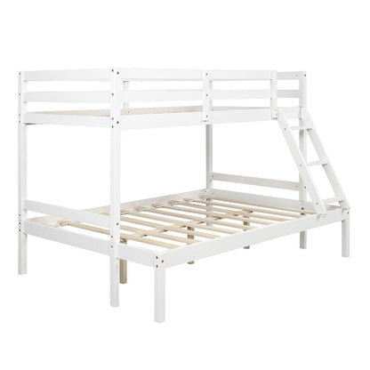 White Twin Size Full Size Bunk Bed - FurniFindUSA