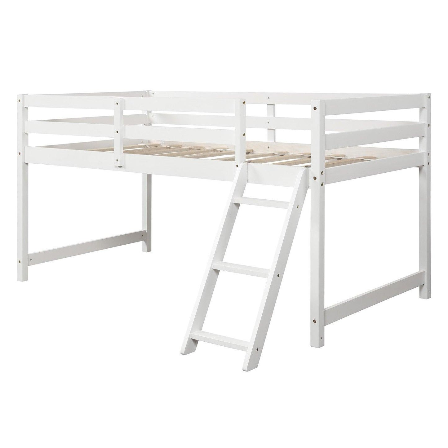 White Twin Size Full Size Bunk Bed - FurniFindUSA