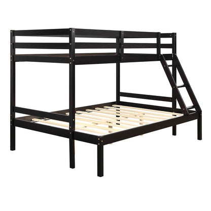 Brown Twin Size Full Size Bunk Bed - FurniFindUSA