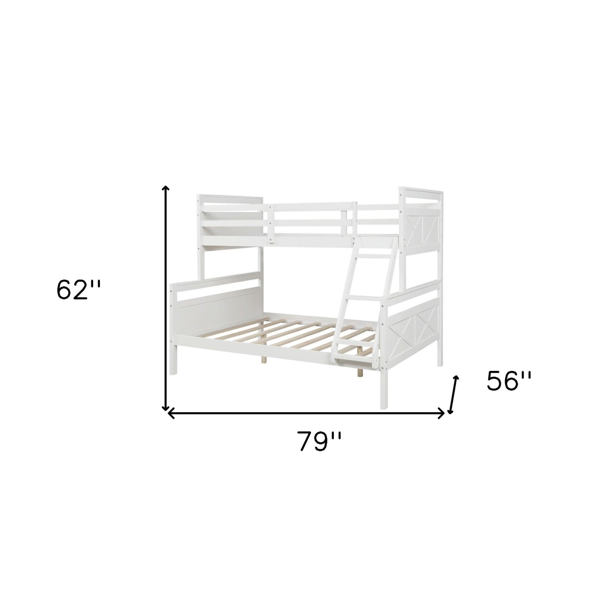 White Twin Over Full Size Bunk Bed - FurniFindUSA