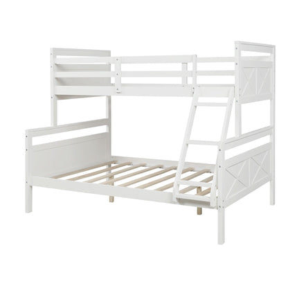 White Twin Over Full Size Bunk Bed - FurniFindUSA