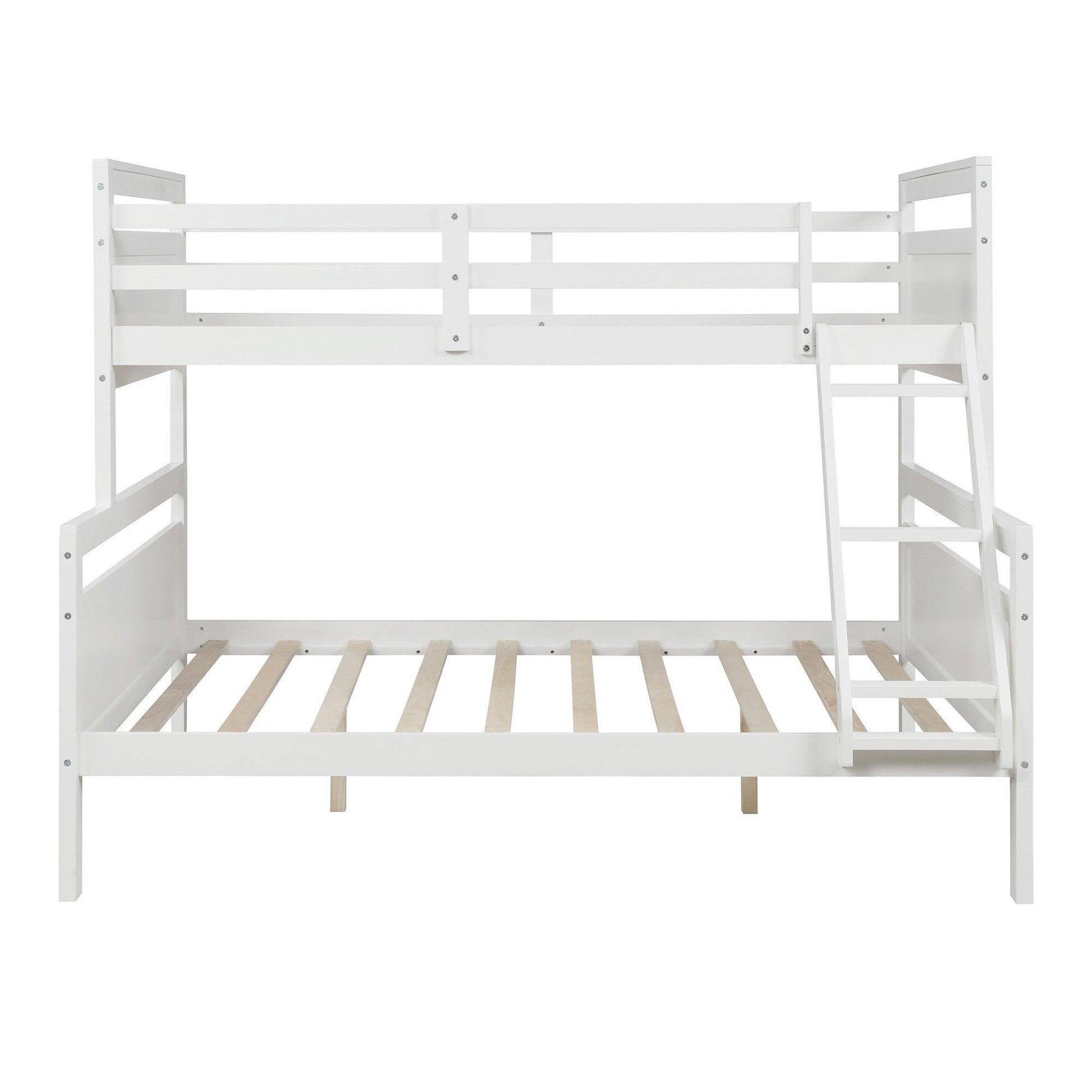 White Twin Over Full Size Bunk Bed - FurniFindUSA