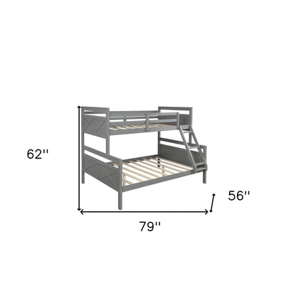 Gray Twin Over Full Size Bunk Bed - FurniFindUSA