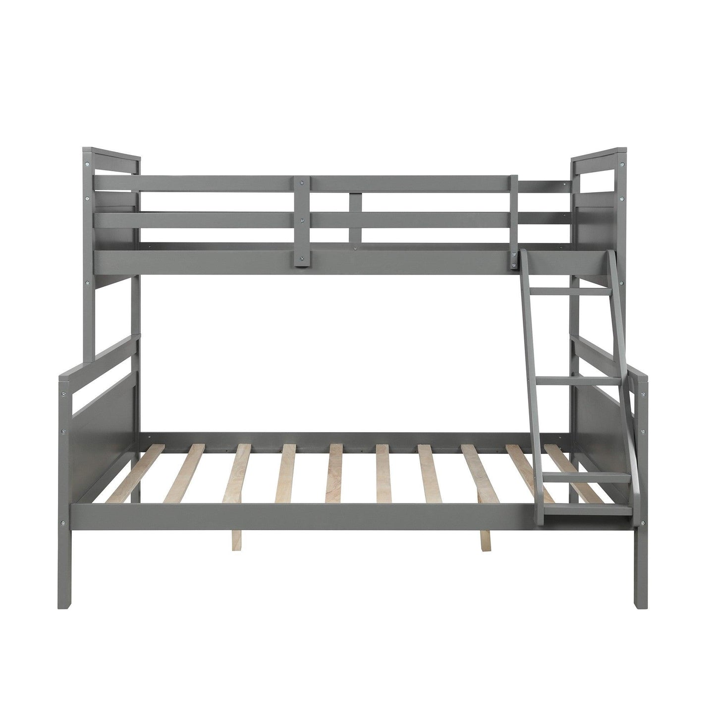 Gray Twin Over Full Size Bunk Bed - FurniFindUSA