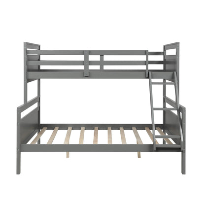 Gray Twin Over Full Size Bunk Bed - FurniFindUSA