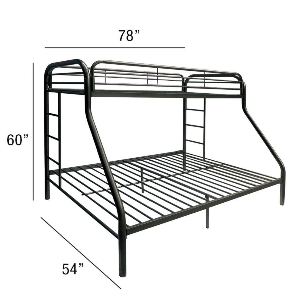 Black Twin Over Full Size Bunk Bed - FurniFindUSA